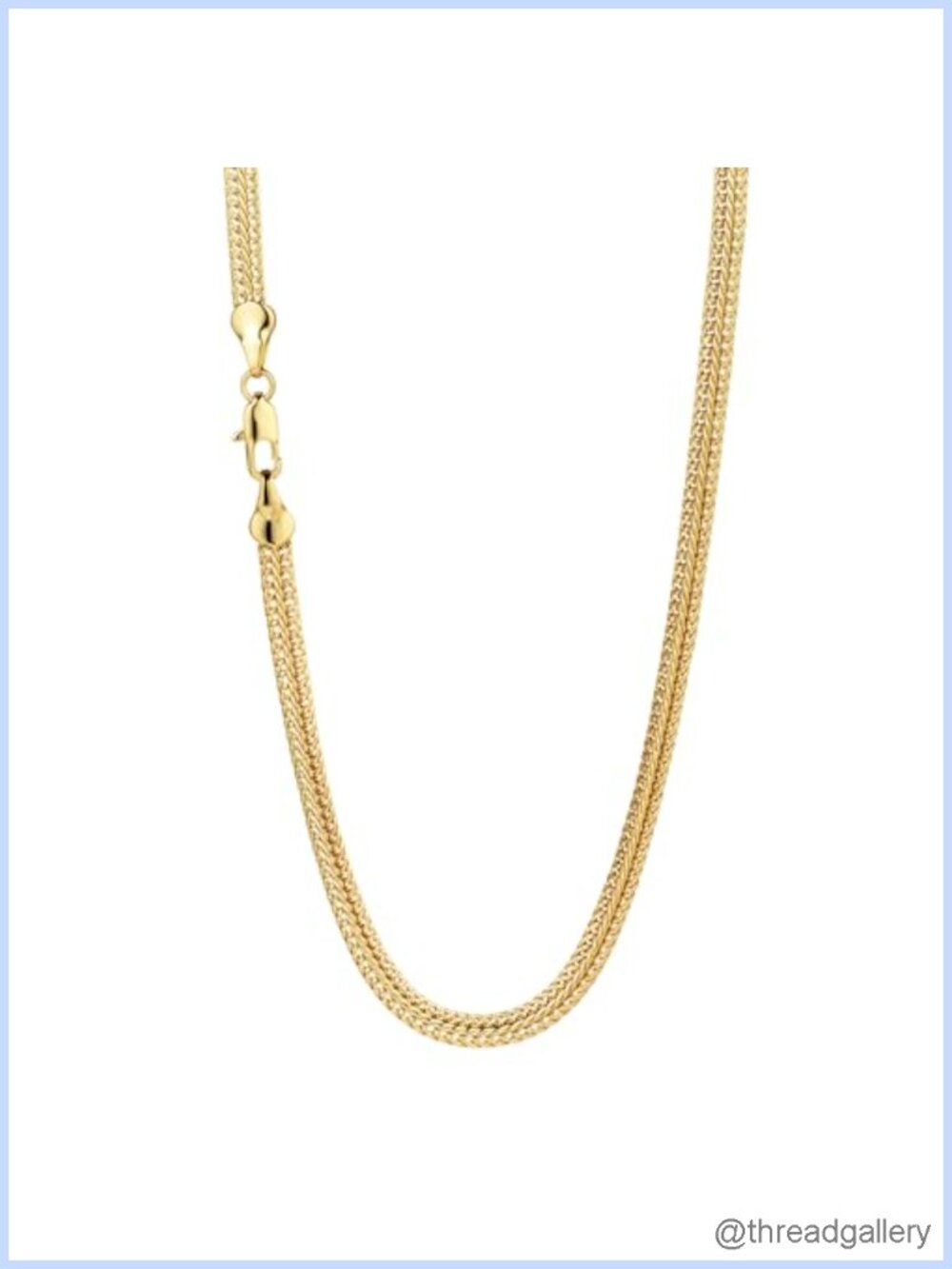 14K Gold Woven Herringbone Chain Necklace Lobster Clasp 22 Inch